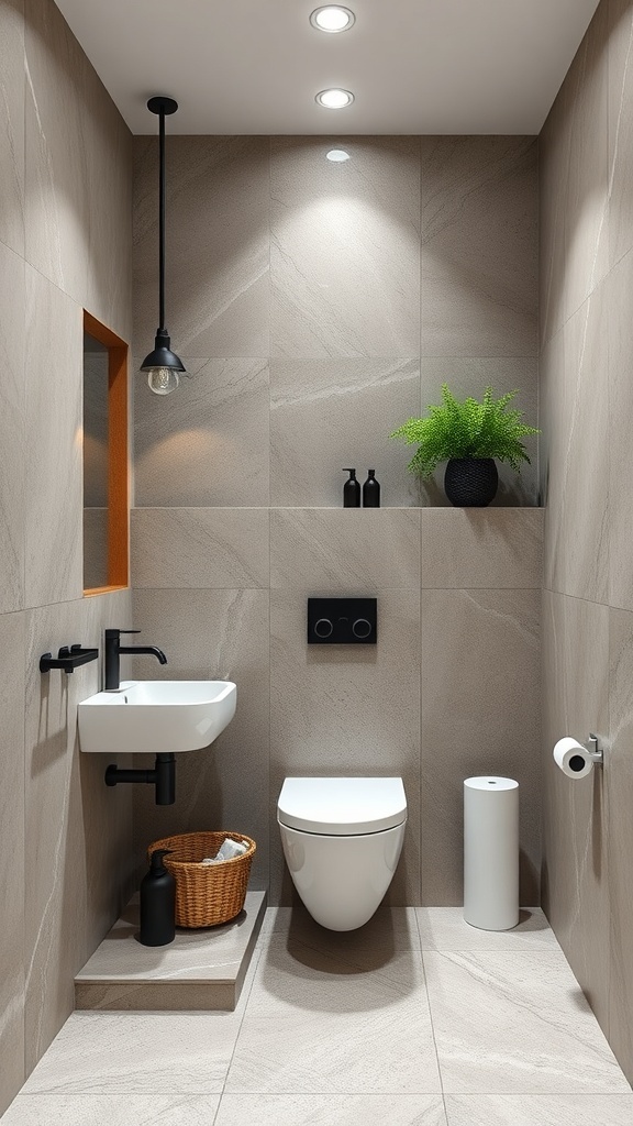 Modern bathroom design featuring rainwater harvesting potential.